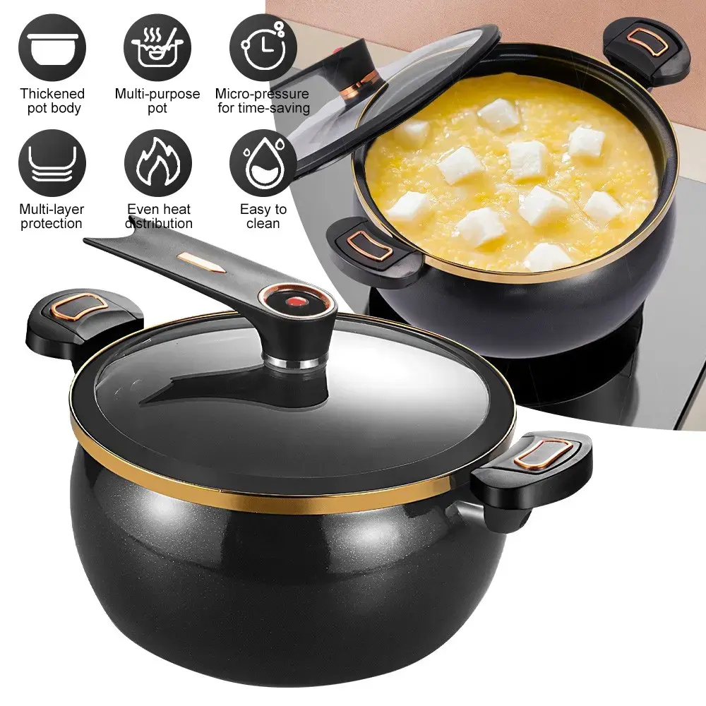 Micro Pressure Cooker, Suitable for Home Use, 8.45Qt Multi-Functional Non-Stick Pot for Stewing and Cooking Soup, Compatible with Induction Cookers and Gas Stoves