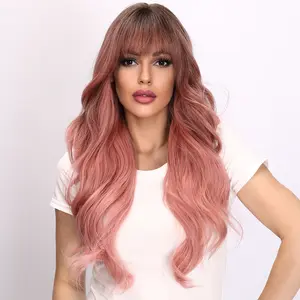 【Aliyah】 Deep Wave Wig For Women - Pink and Ombre - 26 Inch | SM6018 | Popinrow