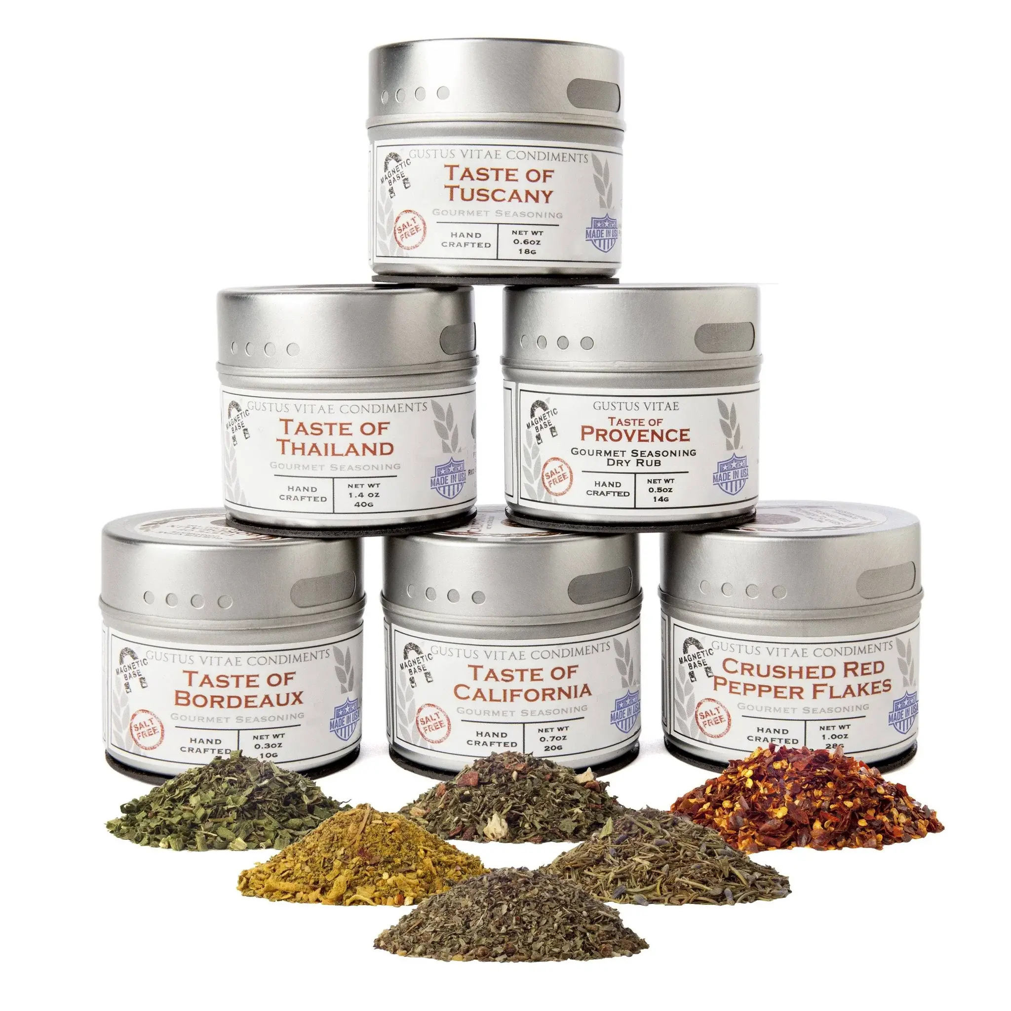 The Salt-Free Gourmet Seasonings Gift Set of Six Small Batch Spice Blends