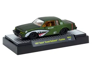 1987 Buick Grand National Shark Mouth – Primer Green Diecast 1:64 Scale Model - M2 Machines 31500-HS55