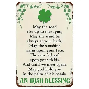 Irish Blessing Metal Sign, St Patrick's Day Wall Art, Wall Decor for Home Kitchen Office, Home Decor, Room Decor, Bedroom Decor, Yard Sign