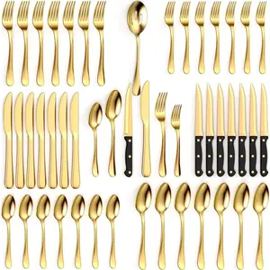 49 count  Silverware Set - Service for 8 - Stainless Steel  Flatware serving set - Cutlery Set - , Fork, and Spoon - Dishwasher Safe - Stunning Polished Finish
