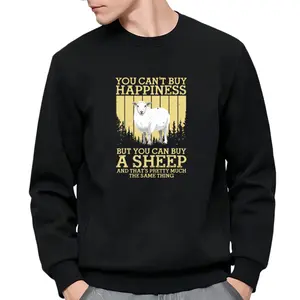 Long Sleeve Sheep Print Sweatshirt – Unisex, Soft 100% Cotton for Sheep Lovers