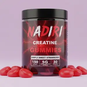 NADIRI Creatine Gummies Simply Sweet Strawberry 150 Gummies 5g Monohydrate per Serving for Muscle Growth Strength & Performance Convenient Delicious Supplement