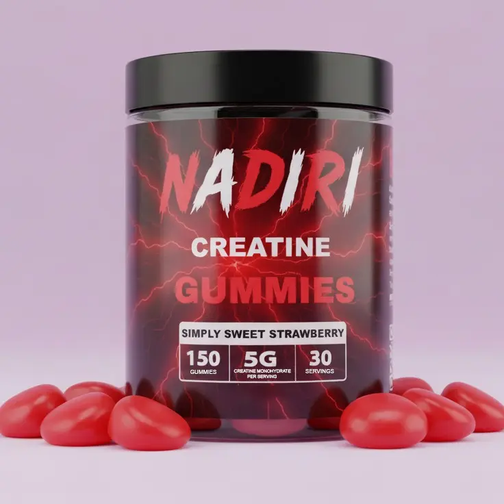 NADIRI Creatine Gummies, Simply Sweet Strawberry Flavor (150 Count) – 5g Creatine Monohydrate per Serving, Edible Dietary Vitamin for Fitness Healthcare, Muscle Growth, Strength & Performance Supplement