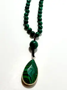 Serene Earth Vibes Malachite Mala Necklace