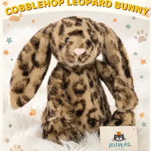 Jellycat Cobblehop Leopard Bunny Exclusive Plush Toy, Soft Bunny Doll, Birthday Gift for Her, Cute Stuffed Gift with Dust Bag, New With Tags