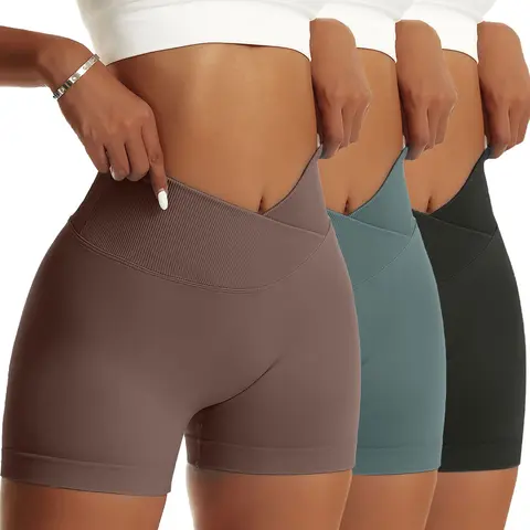 Women's High Waist V-Shaped Scrunch Buttock Hugger BBL Biker Shorts - Medium Compression Polyamide Blend Gym Apparel, Shorts for Women, Ideal for Yoga Biking