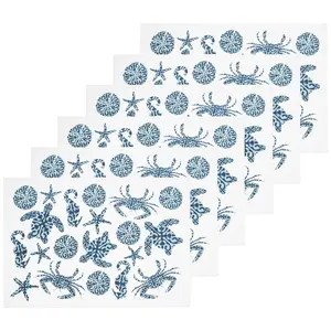 Stamped Seaside Set of 6 Placemats by Valerie