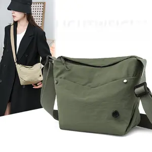 AS8801 Cute Casual Women Bag New 2025 Multi-layered Shoulder Messenger Bag Women's Trend Simple Student Solid Color Bucket Bag