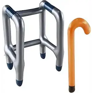 4E's Novelty Inflatable Walker & Cane Set – Old Man Costume Accessories & Gag Gift for Kids & Adults