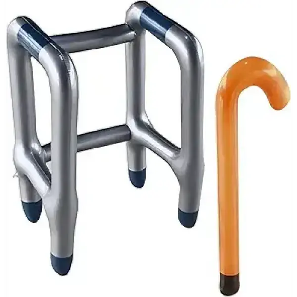 4E's Novelty Inflatable Walker & Cane Set – Old Man Costume Accessories & Gag Gift for Kids & Adults