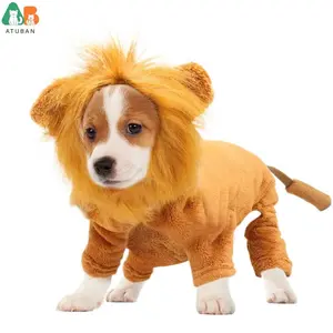 ATUBAN Dog Clothes Simulation Outfits,Cosplay Dress up Pet Lion Hoodie Cat Costume for Party