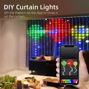 LED Curtain Light, USB Rechargeable Color Changing LED Curtain Light, Dynamic DIY Fairy String Light for Bedroom Living Room Backdrop