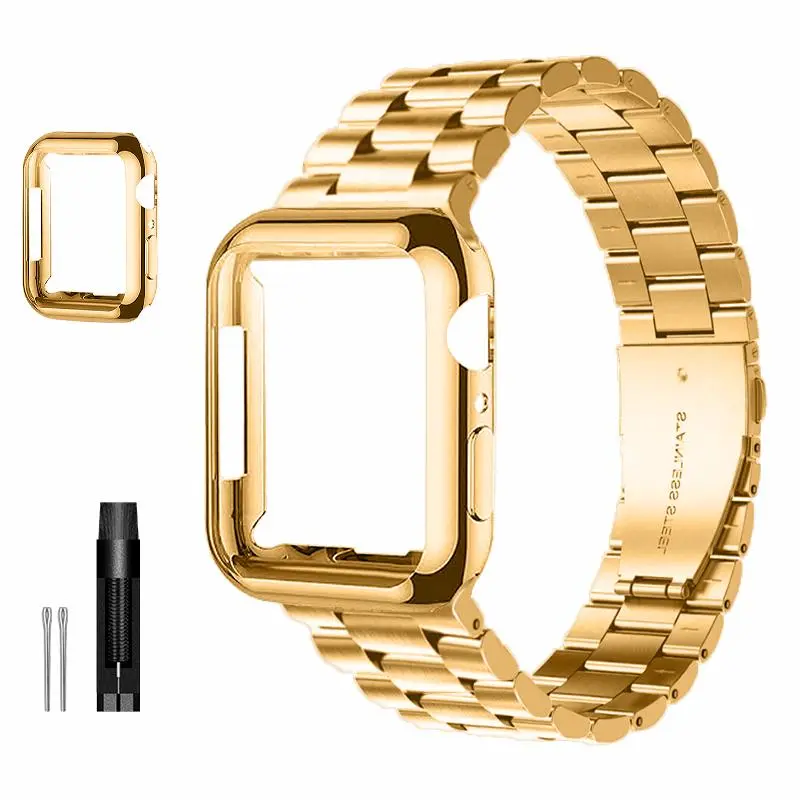 Watch Band with Protective Case, Fashionable Watch Band & Watch Case for Men & Women, Smart Watch Accessories Compatible with Apple Watch Series, Wearable Tech Accessories, Smart Watch Straps, Smartwatch Compatible Bands