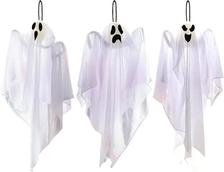 3 PCS Halloween Party Decorations 27.5" Hanging Ghosts, Cute Flying Ghosts Holiday Decorations, Halloween Decor