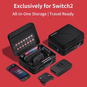 Switch 2 All in One Carrying Case for Nintendo Switch 2, Portable Hard Travel Case with Game Card Slots, Portable Storage Carry Bag for Switch 2 Console Pro Controller Accessories