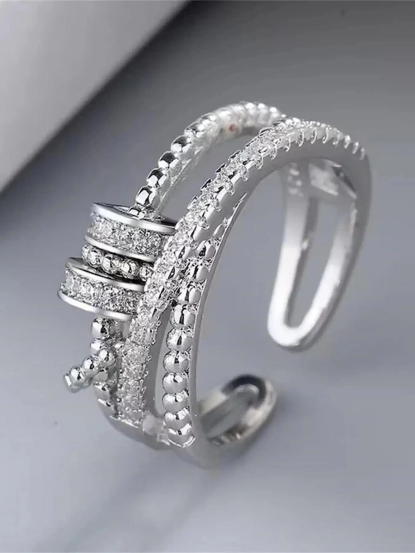 1pc Casual Vintage Fashion Ring, Cubic Zirconia, Elegant Fashion Rings, Elegant Everyday Ring, Elegant Plain Design, Suitable for All Seasons, Men and Women, Accessories