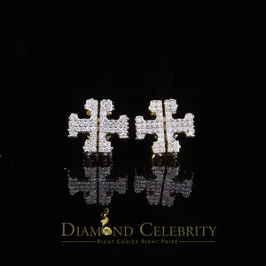 Diamond Celebrity’s Yellow 925 Silver Moissanite 1.0ct VVS ‘D’ Men’s/Womens Designer Stud Earrings