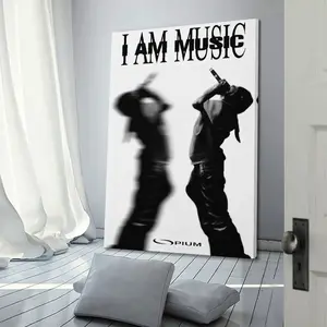 I AM MUSIC Trendy wall decor, Cute And Vibrant Artistic Decoration for Bedroom, Dorm, Gaming Setup, VSCO And Aesthetic Room Makeover