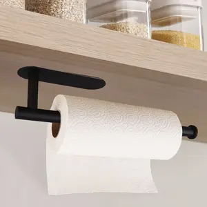 Under Cabinet Wall-Mounted Paper Towel Holder, Self-Adhesive Paper Towel Rod, 13 Inch Kitchen Organizer, Long Paper Towel Rack, Bathroom Organizer, Bathroom Supplies