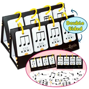 75 interactive rhythm practice wall charts, music note value flashcards for primary school music education, double-sided design portable bracket type early education cards, music theory enlightenment learning aids desk cards