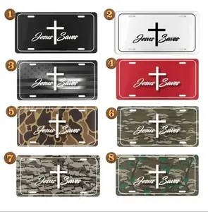 Jesus Saves Camo License Plate, 12 x 6 Aluminum Vanity Tag for US Vehicles, best gift, Old School Bottomland Camo, Duck Camo, Woodland Camo Vanity Plate