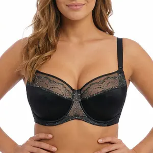 HSIA Soie Unlined Plus Size Floral Embroidered Underwire Comfort Non-Padded Balconette Sexy Demi Bra with Breathable High-Stretch Subtle Shimmer Fabric &Adjustable Straps