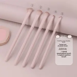 Pink Peach Makeup Brush SetEyeshadow, Blush, Contour, Blending, Nose Shadow, ConcealerComplete Set for Beginners & Novice Users