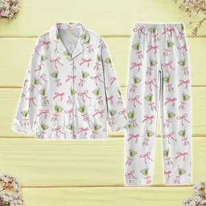 Cocktail Coquette Bow Pajamas Set, Martitni Gift Valentine Pajamas, Bachelorette Party Pajamas Shirt, Tini Time Pajamas, Gift For Her