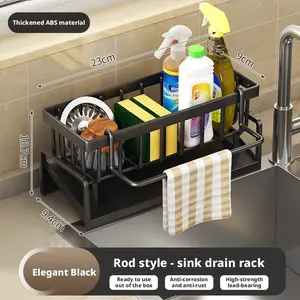2-Pack New Lightweight Thickened Kitchen Sink Drain Rack with Drain Rod and Tilting Drain Basket| Durable Rust-Resistant, Long-Lasting| Space-Saving Home Kitchenware/Accessory Storage Solution for Kitchens and Bathrooms.