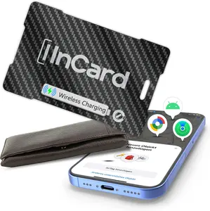 Ultra-Thin Air Tag 0.07in Wallet Tracker (Both iOS and Android) IP68 Bluetooth GPS Tracker for Bags Passport Works with Apple Find My (Apple MFi Certified) & Google Find My Device - Wireless Charging