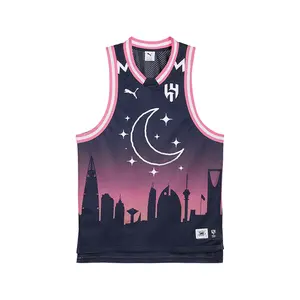 PUMA Mens Hoops X Al Hilal Crew Neck Sleeveless Jersey Casual - Blue