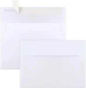 50 Packs 5x7 Envelopes, White A7 5x7 Envelopes for Invitations, Printable, Self Seal for Weddings, Photos, Postcards, Greeting Cards, Mailing