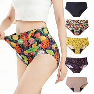 PULASTE Plus size Underwear for women (5-Pack) Printed Panties, knicker for ladies Featuring a mid-to-high-rise design with excellent coverage and a widened gusset, these panties are ideal for curvy women and postpartum mothers.