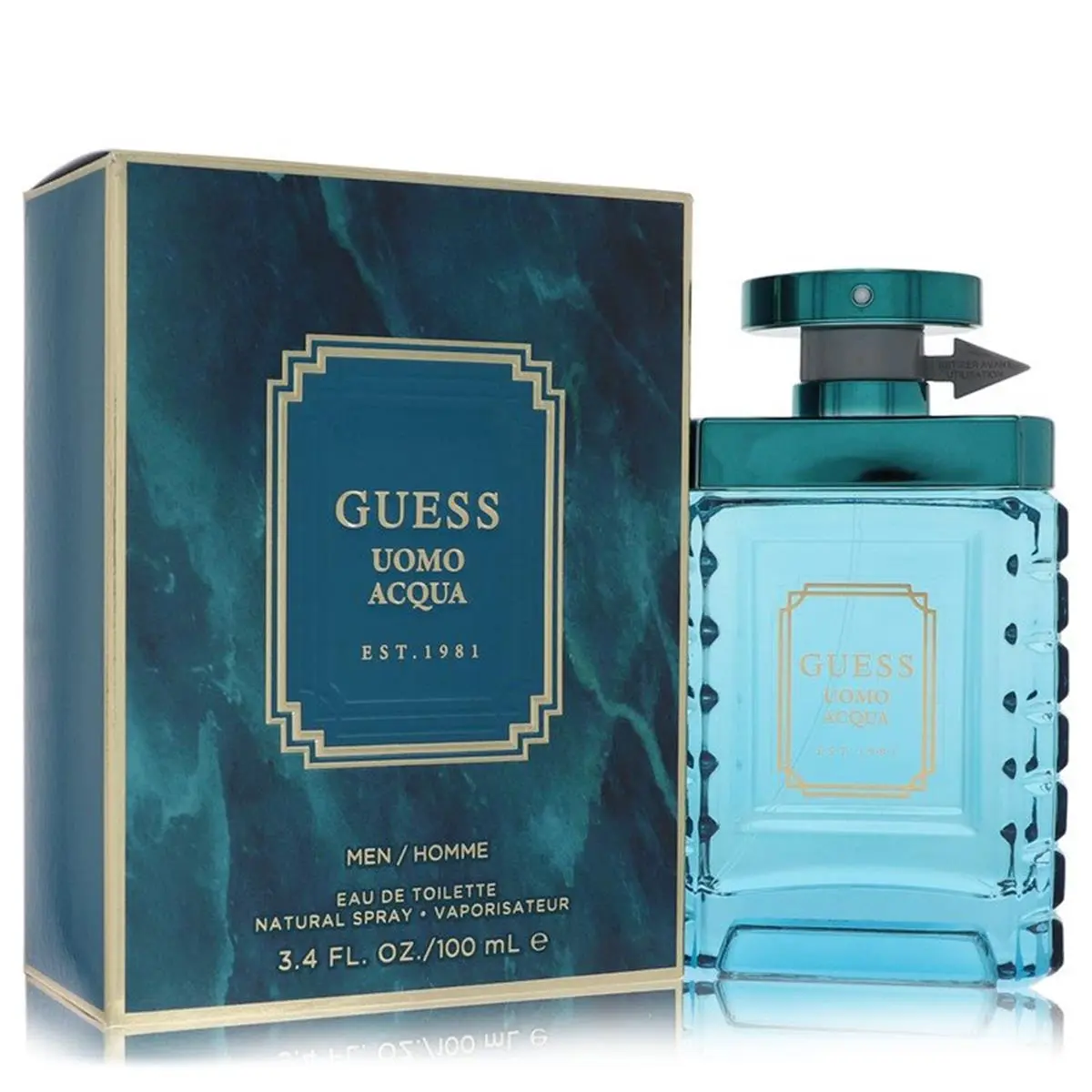 GUESS Uomo Acqua Eau de Toilette, Woody Aquatic Men's Fragrance with Citrus Spices, Long-Lasting Scent to Minimize Reapplying, 100 ml Spray, Spray Bottle, 100Ml, Signature Scent