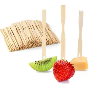 250PCS 3.5 inch Disposable Appetizer Forks Small Wood Food Picks for Party Cocktail Fruit Charcuterie Cups Accessories