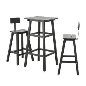 NAGA BAHNA HDPE Outdoor Bar Table Set 3 Pieces, Bistro Table and Chairs Set of 3 Outdoor for Spas, Cafes, Swimming Areas, Lodges and Hotels
