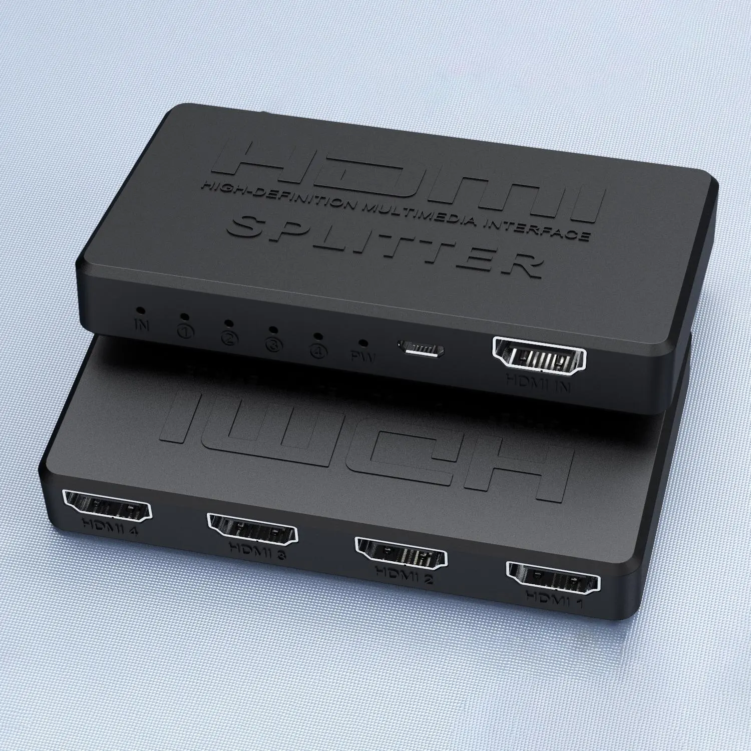 HD Mini HDMI Splitter One-To-Four, High-Definition Video Distributor, Compact Design, Ideal for Home Theater & Office Use