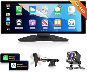 10.26" Wireless Carplay Screen for Car Radio with Wireless Android Auto/Bluetooth Handsfree/HD Touchscreen/Airplay/Android Mirror Link/GPS/Siri/HD Backup Camera/FM/AUX/TF Card Port