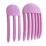 Easy-to-Use Heat Resistant Curling Clips Hair Styling Tools Set (1 Large, 1 Small) - Curved Design for Fluffy Bangs, Root Lifting, Invisible Hold, Natural Fluffy Volume, No Dent Invisible Hold, Includes Styling Comb (Rose Purple)