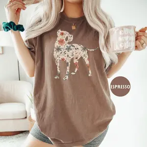 Floral Pitbull Comfort Colors Shirt, American Terrier Dog Mom Wildflower T-shirt, Cottagecore Tee, Gift for Pittie Lover, Puppy Owner Mama