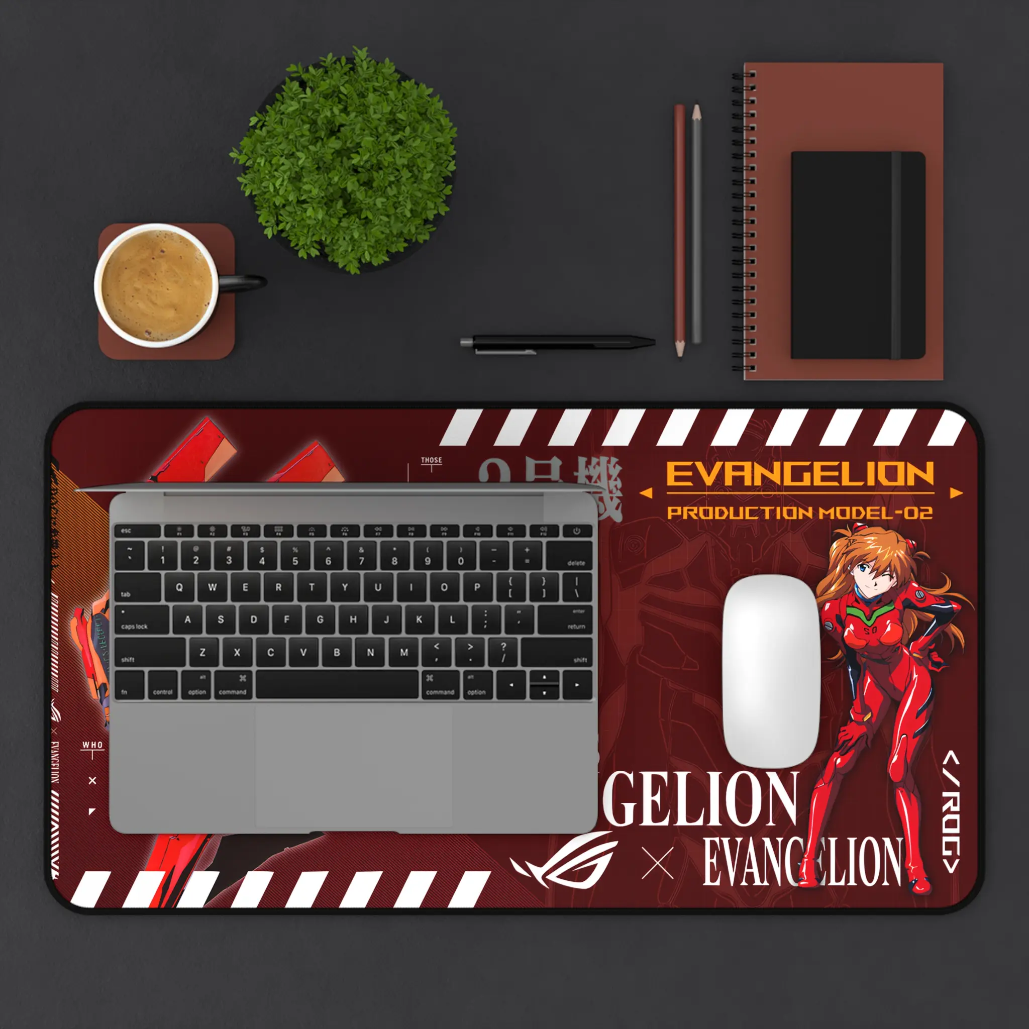 Evangelion Eva 02, Desk Mat, Anime Mouse Pad, Gaming Desk