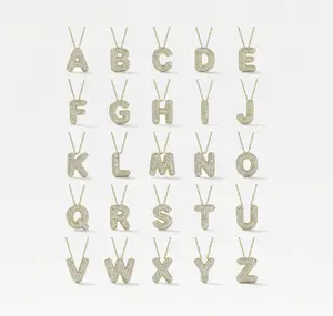 The Pavé Bubble Letter Pendant Necklace