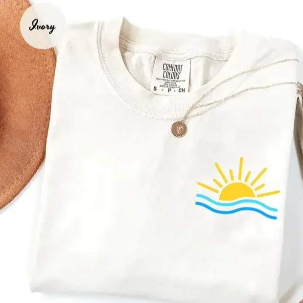 Comfort Colors Cute summer T-shirt for women, perfect beach vacation tee, stylish and comfy Comfort Colors shirt, ideal gift for girls who love trendy and relaxed outfits