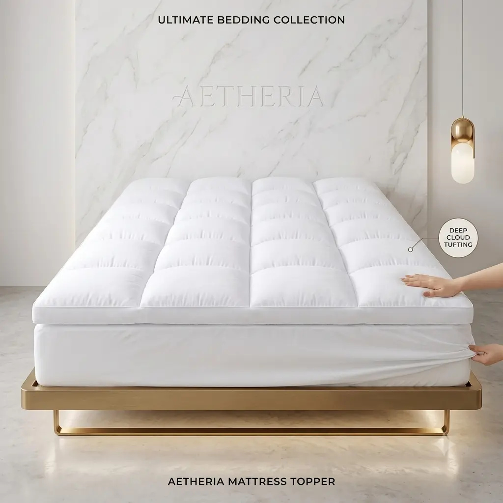 Queen 4 Inch Mattress Topper, Extra Thick Pillow Top Mattress Pad, Soft Breathable Quilted Mattress Cover, Deep Pocket Stretch Fit for 8-21 Inch Mattresses, Pressure Relief, White