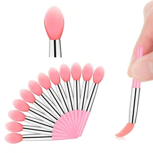 CHRISTMAS GIFT  12PCS Silicone Lip Brush Set – Lip Mask Applicators & Mini Cosmetic Brushes for Lipstick, Lip Gloss, Eyeshadow & Precise Makeup Application