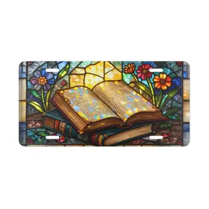 [ Trending ] Love to Read Front License Plate - Stained Glass Reading Bibliophile Gift - Literary Aesthetic Car Decor - Book Lover Vanity Plate
