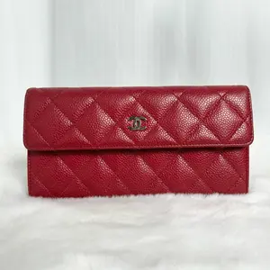 Pre-owned CHANEL Red Long Wallet, Stamp 19 (2014), Code:|20748268
