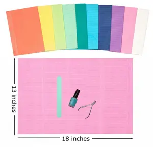 50 Waterproof 3-Ply Disposable Salon Bibs – 13x18 Professional Workstation Mats for Lash Techs, Nail Artists & Tattoo Studios Dental Cleaning Kit Dental Kit Brush